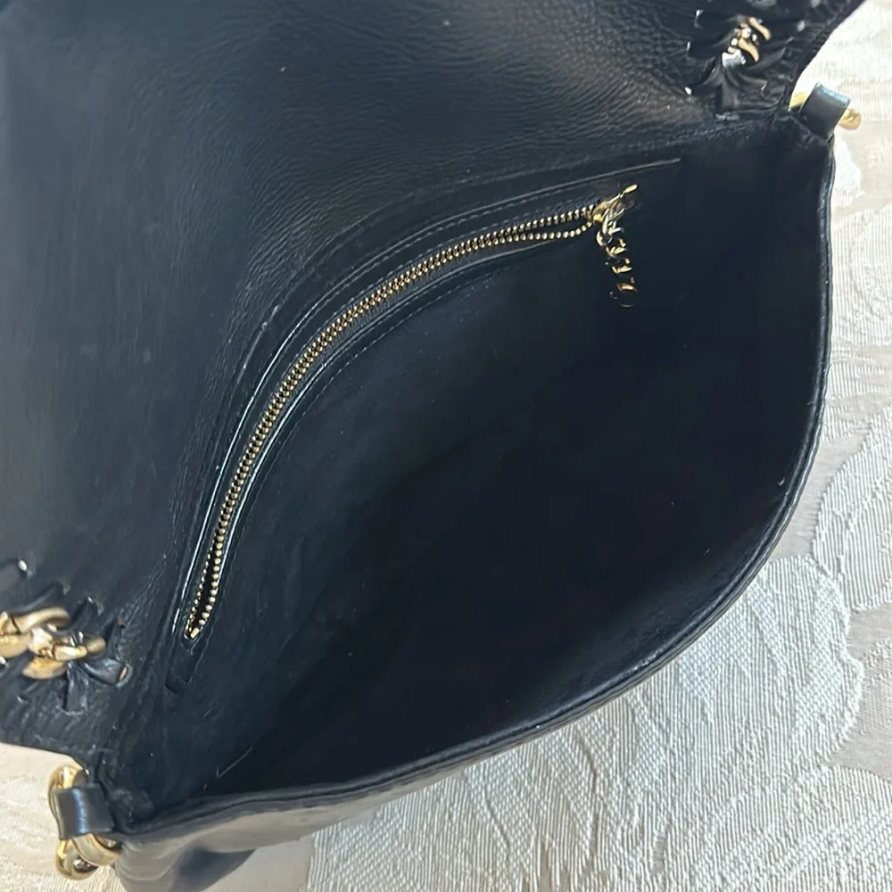 Michael Kors Black Leather Chain Shoulder Clutch